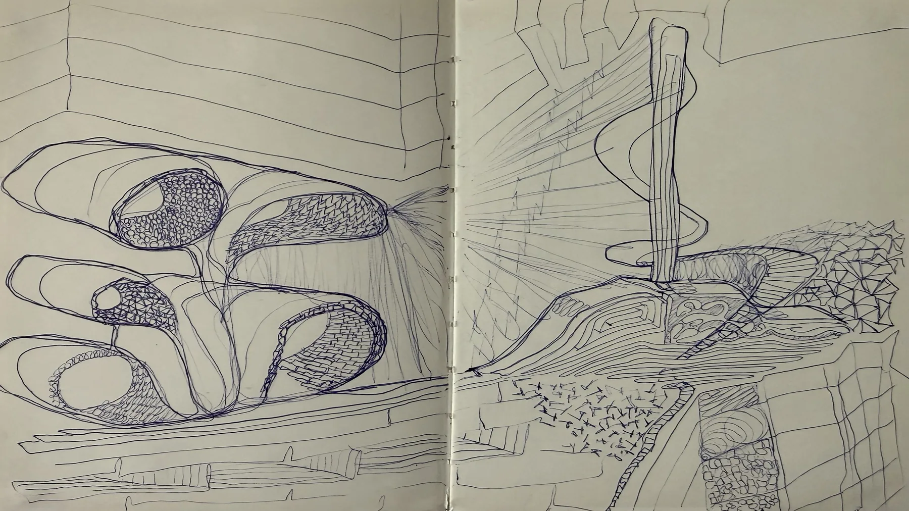 Boceto original a bolígrafo de Xplazas, de Octavio Rincón